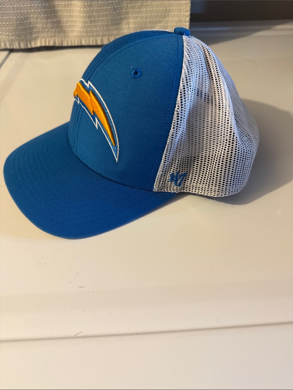 Los Angeles/San Diego Chargers Blue & White Mesh Trucker Hat 47
